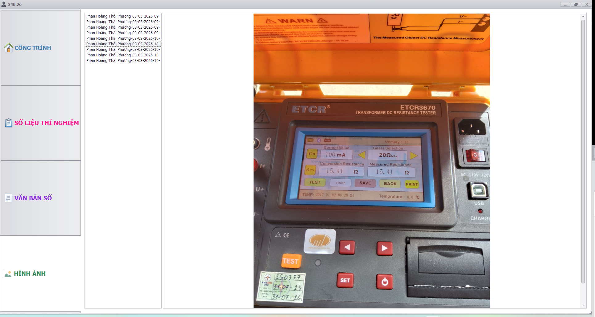 Construction and equipment data grid