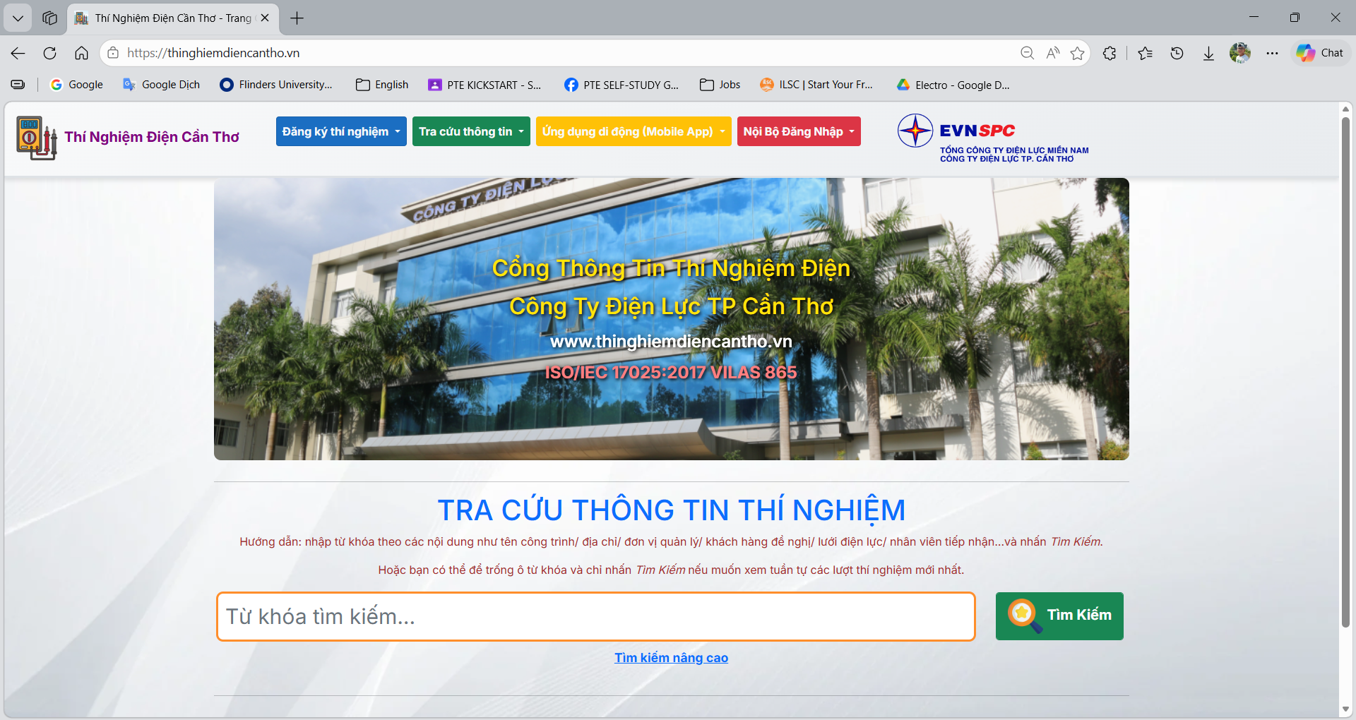 Electrical Testing Web Portal – Can Tho Power