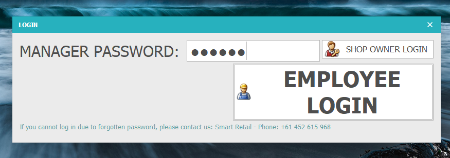 Login — Shop Owner / Employee