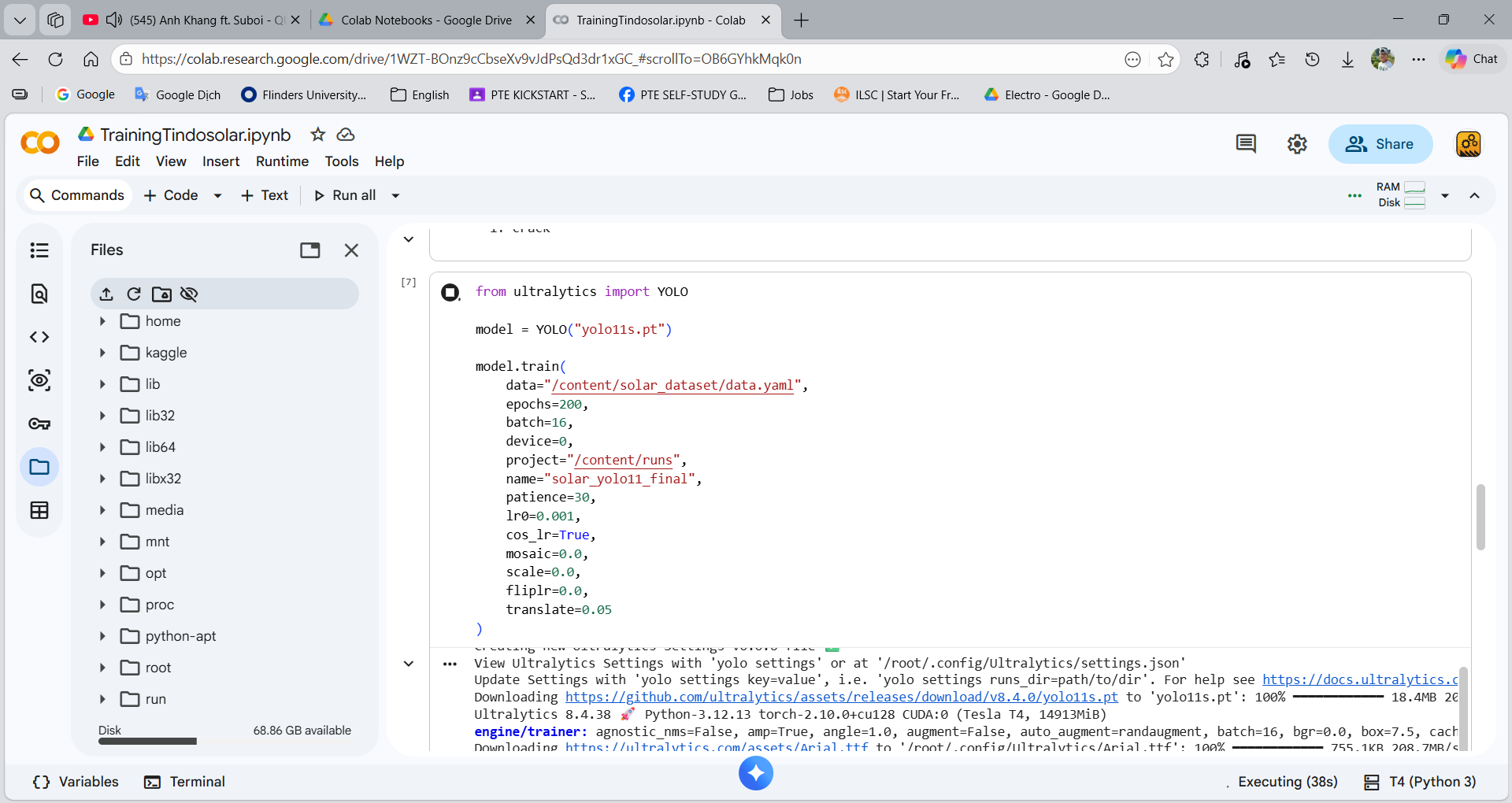 Google Colab — model setup